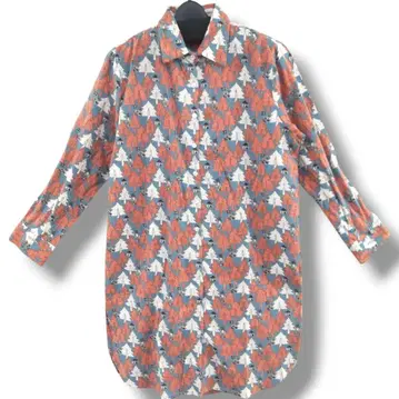 Fillil 롱 셔츠 북유럽 스타일 프린트 원피스 에스닉 인도 나무