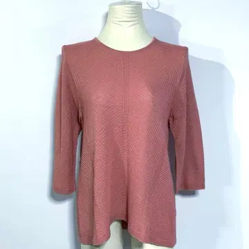 크리스찬 오자르 일본제 [11/L] 더스티 핑크 니트 티셔츠 7부 소매