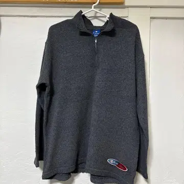 Champion 빈티지 그레이 하프 지퍼 플리스 M