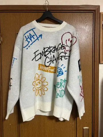 SMILEY FACE 그래피티 니트 L