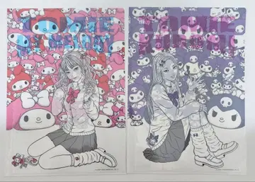 갸루 토미에 마이멜로디 쿠로미 클리어 파일 2장 세트 이토 준지 산리오