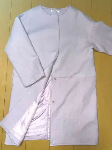 [ 새상품급 ] SNIDEL 스나이델 연보라 롱 코트 노카라 코트 라벤더