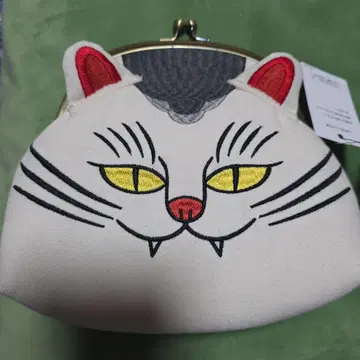 고양이 얼굴 자수 코인 케이스