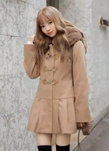 michellMacaron 퍼 더플 코트