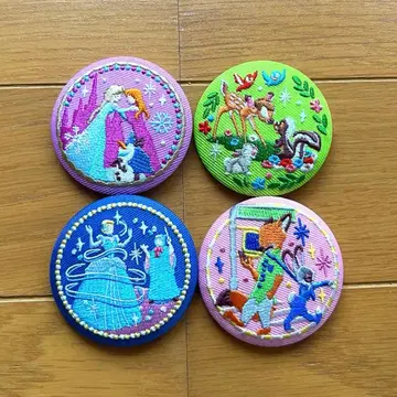 디즈니 자수 캔뱃지 4개 세트