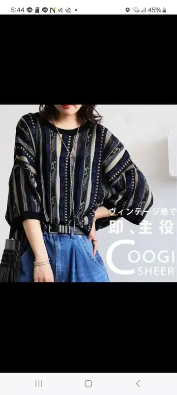 안티카 시어 니트 COOGI풍 여성용 상의