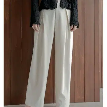 Re:EDIT 스트레치 믹스 트윌 크로스 턱 와이드 팬츠