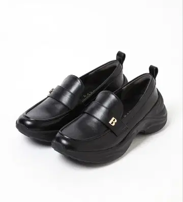 BAY FLOW 블랙 통굽 로퍼