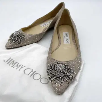 [컨디션 최상] 지미추 플랫슈즈 베이지 스와로브스키 36