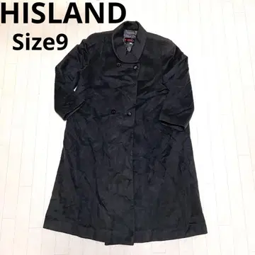 HISLAND 캐시미어 롱 코트 숄카라 더블 브레스트 그레이