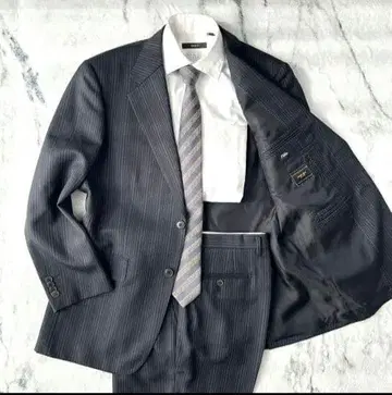 새상품급 고급 원단 도멜 x 새빌로우 셋업 수트 울 총 안감 블랙