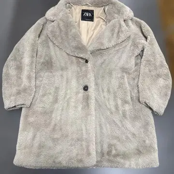 ZARA 차콜 그레이 무스탕 코트 M