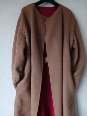 택 포함 미사용 리버서블 롱 코트