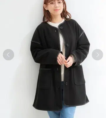 파이핑 하프 코트 (블랙)