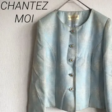 CHANTEZ MOI 노카라 자켓 레트로 안감 부착 빅 넉넉한