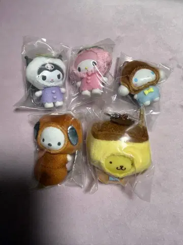 치비또모 화과자 산리오 캐릭터즈 5개 세트 키링 참