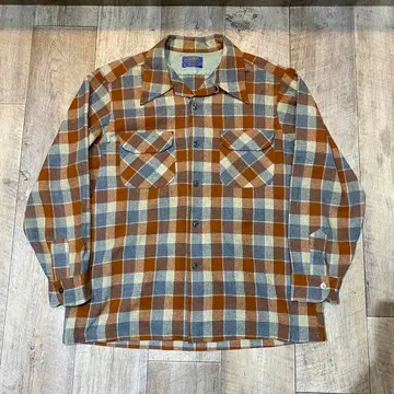 고배색 70s pendleton 보드 셔츠 L