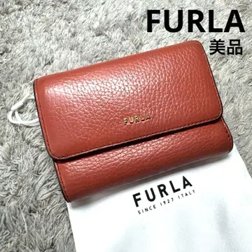 [ 새상품급 ] FURLA 훌라 3단 폴더형 지갑 가죽 보관 주머니 포함