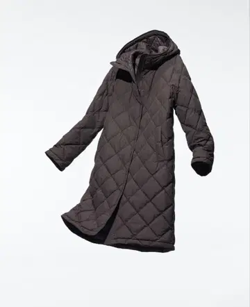 유니클로 퍼프 테크 롱 코트 릴랙스 핏 블랙