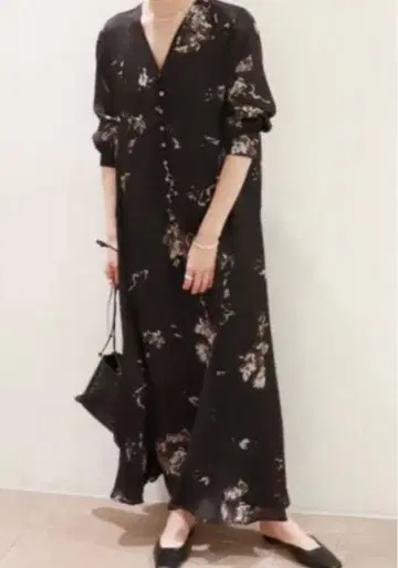 플라주 카밍 플라워 드레스 원피스 블랙 36