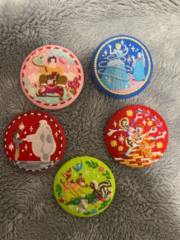 디즈니 자수 캔뱃지 5개