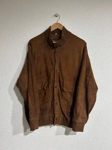 유로 빈티지 발스타 자켓 스웨이드 가죽 브라운