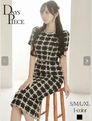 DAYS PIECE 체크 무늬 타이트 드레스