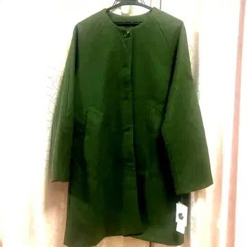 여성 코트, M 사이즈, 올리브 그린 롱 코트 울 혼방