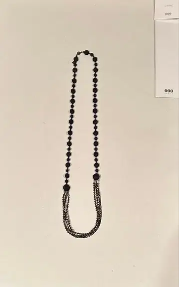 트리플 블랙 페블 드레이프 목걸이