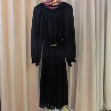 예복 상복 블랙 롱 드레스 플리츠 포함