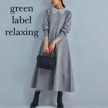 그린 레이블 릴랙싱 옷깃 레이스 2WAY 니트 원피스