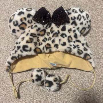 레오파드 무늬 미키마우스 모양 모자
