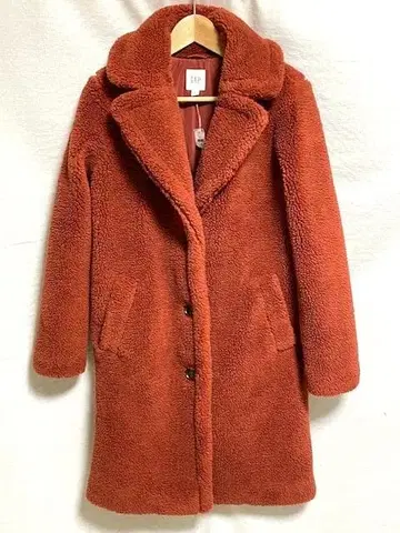 새상품 GAP 사이즈 XXS 테디 보아 플리스 코트 테라코타