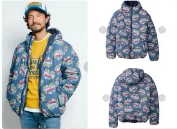 택 포함 SUPER HYSTERIC 패턴 데님 후디드 블루종