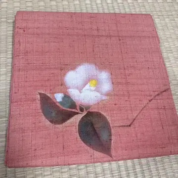 나고야 오비 동백꽃 무늬 핑크 실크