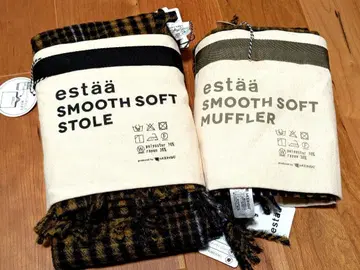 [미사용 새상품] estaa 에코백 포함 글렌체크 스톨&머플러 세트