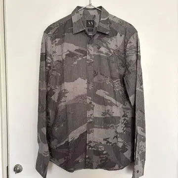 알마니 익스체인지 긴팔 셔츠 카모플라주 & 스트라이프 그레이 계열 AX