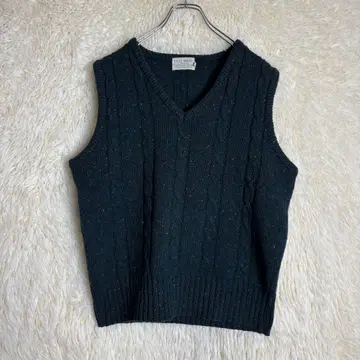 M 베스트 울 니트 베스트 컬러냅 케이블 짜임 레이어드