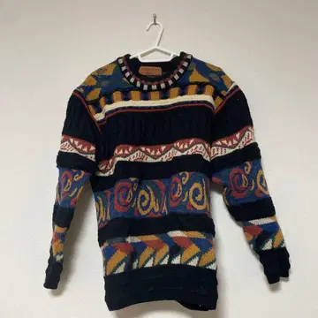 CORSINI 케이블 니트 스웨터 네이비/멀티 컬러