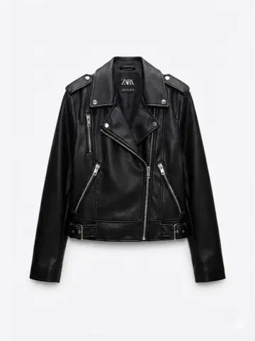 [ 새상품급 ] ZARA 블랙 가죽 라이더 자켓