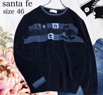 산타페 니트 스웨터 빅 로고 타월 원단 루즈핏
