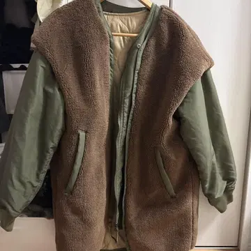 모즈 코트 퀼팅 코트 리버서블