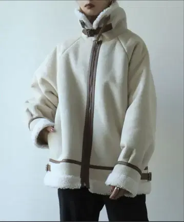 페이크 무스탕 보아 블루종 아우터 플라이트 자켓