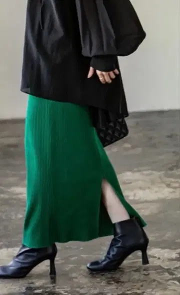 Noble 노블 골지 타이트 스커트 그린 38