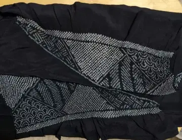 순수 실크 블랙 시보리 헤코 오비