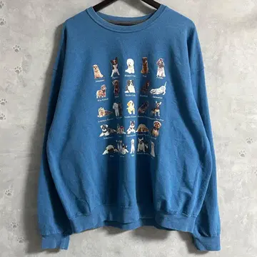 프룻 오브 더 룸 강아지 애니멀 도감 맨투맨 트레이닝복 긴팔 강아지