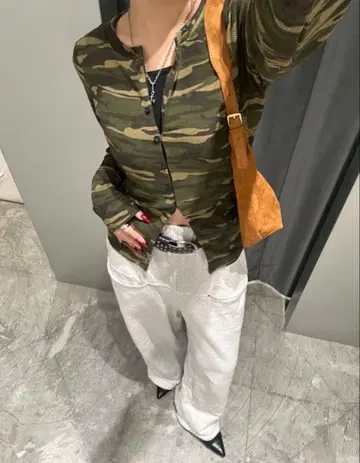 카모 패턴 긴팔 가디건