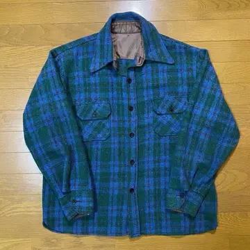 70s Brewster 울 CPO 셔츠 플란넬 셔츠 울 셔츠