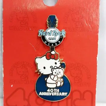 [초레어] 헬로키티 하드 록 카페 오사카 40주년 기념 핀배지