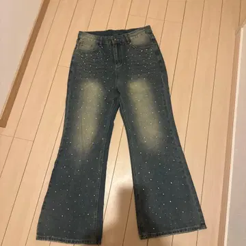 라메 믹스 플레어 데님